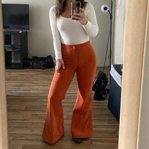 Vici gwen corduroy flare pants rust